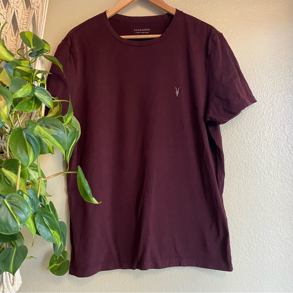 All saints men’s large t-shirt in burgundy